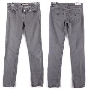Levi's Demi Curve Low Rise Skinny Gray Jeans Sz 27
